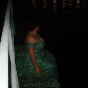 Glamorous Off-Shoulder Green Prom Dress